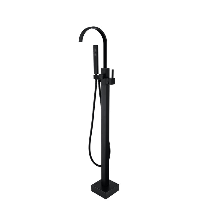 Single Handle Freestanding Tub Faucet with Hand Shower Head