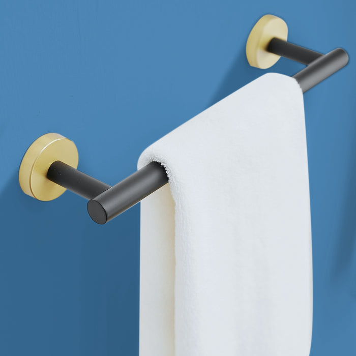 Modern Stainless Steel 5-Piece Bath Hardware Set with Towel Bar, Towel Robe Hook Toilet Paper Holder Robe Hook