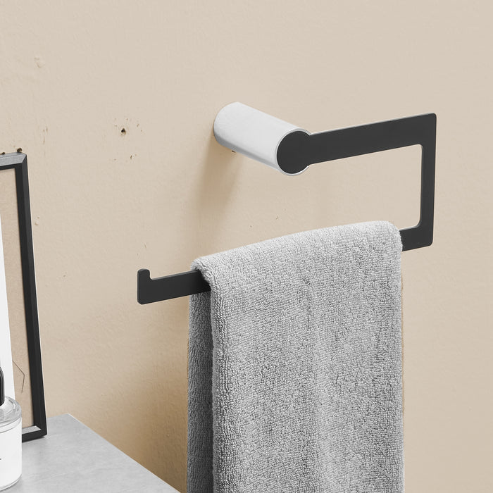 Modern 4-Piece Bath Hardware Set with Towel Bars Toilet Paper Holder Robe Hook