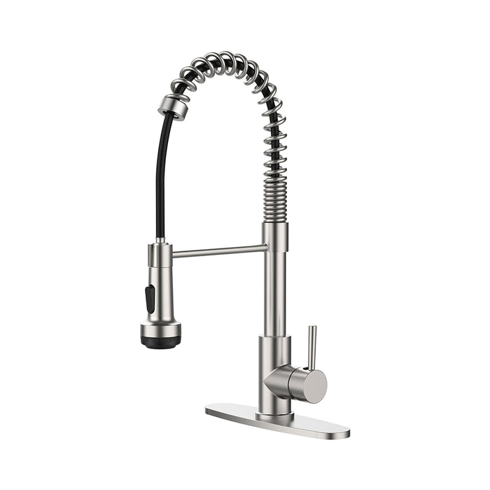 Kitchen Faucet with Pull Down Sprayer and 4 Spraying Modes Single Handle Commercial Spring Kitchen Sink Faucet