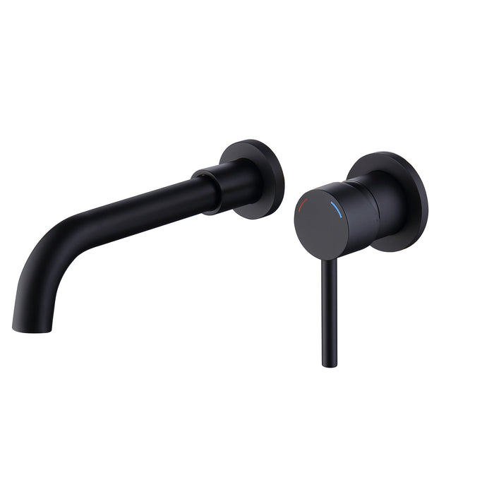 Wall Mount Faucet for Bathroom Sink or Bathtub, Single Handle 2 Holes Brass Rough-in Valve Included