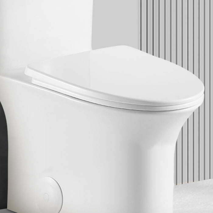12" Rough-In 1.28 GPF Dual Flush Elongated Toilet Flush toilet 1-Piece White, Seat Included