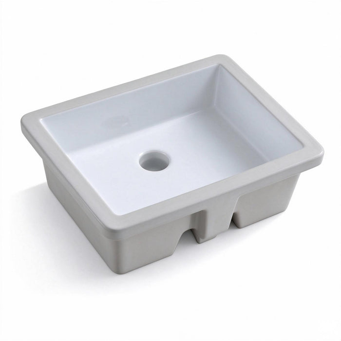 19.63" L x 15.75" W Undermount Bathroom Sink Basin in White Ceramic