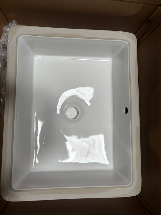 19.63" L x 15.75" W Undermount Bathroom Sink Basin in White Ceramic