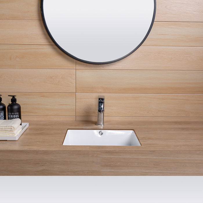 19.63" L x 15.75" W Undermount Bathroom Sink Basin in White Ceramic