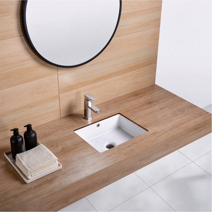 19.63" L x 15.75" W Undermount Bathroom Sink Basin in White Ceramic