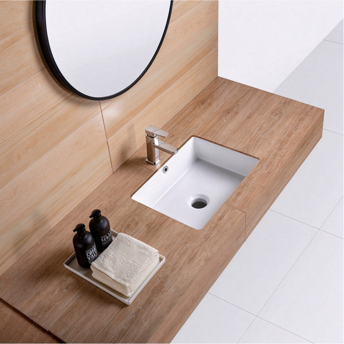 19.63" L x 15.75" W Undermount Bathroom Sink Basin in White Ceramic