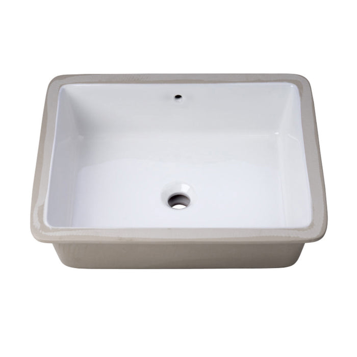 19.63" L x 15.75" W Undermount Bathroom Sink Basin in White Ceramic