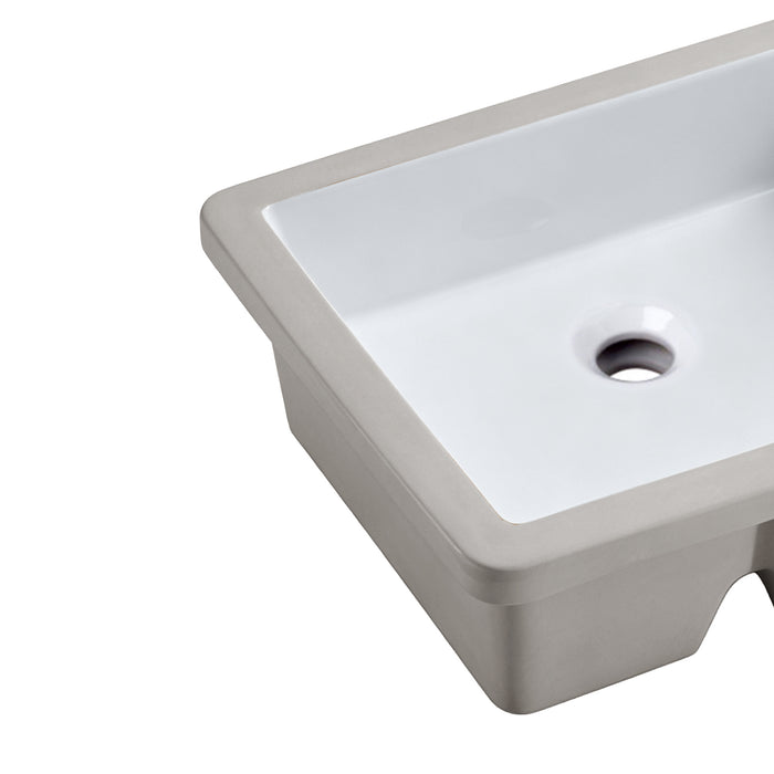 19.63" L x 15.75" W Undermount Bathroom Sink Basin in White Ceramic