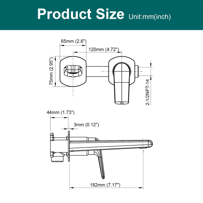 Topcraft Wall-Mounted Bathroom Faucet