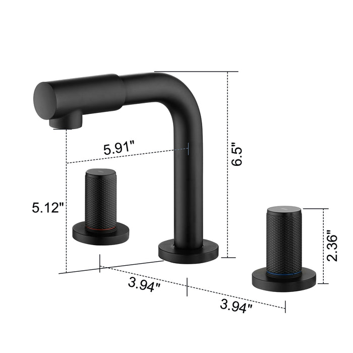 8 in. Solid Brass 2-Handle Widespread Bathroom Faucet 3-hole Sink Faucet in Contemporary Design