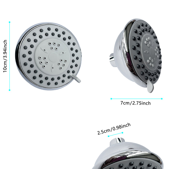 3-Spray Patterns with 1.75 GPM 3.94 in. Wall Mount Fixed Shower Head With High-Pressure in Chrome