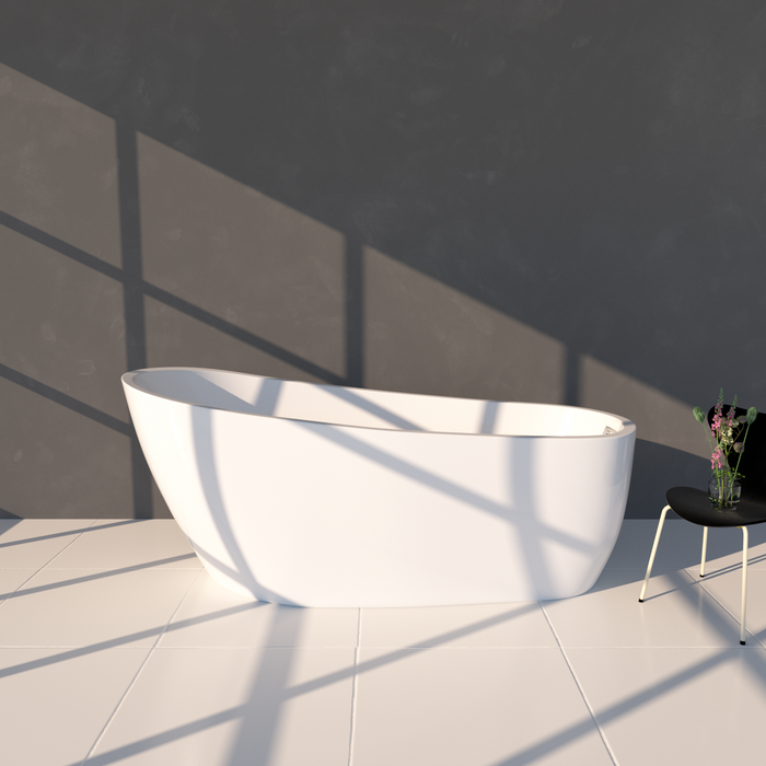 55"/ 59"/ 63"/ 67" Acrylic Flatbottom SPA Freestanding Tub Bathtub White