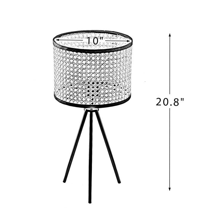 Modern Table Lamp Metal Tripod Floor Lamp with Linen Lamp Shade
