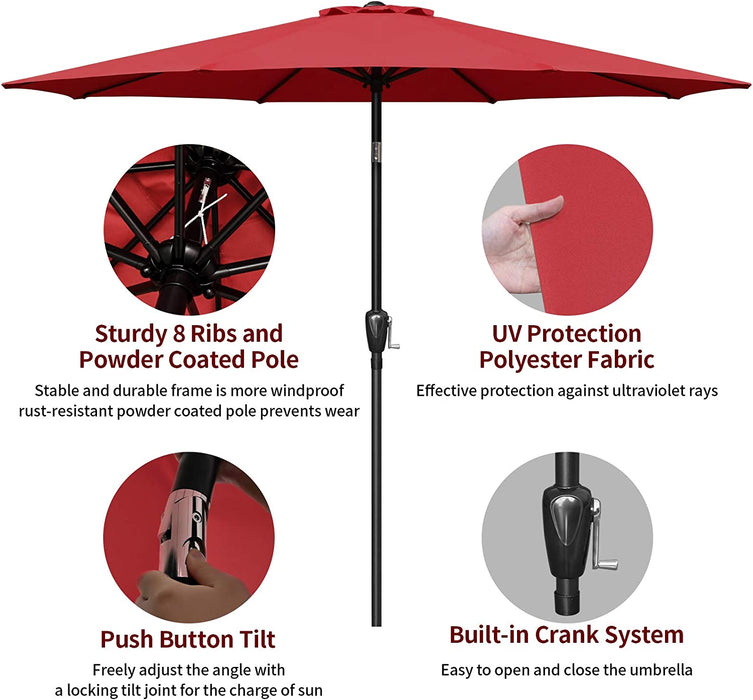 9ft Patio Umbrella Canopy Market Umbrella Top Outdoor Umbrella with 8 Ribs