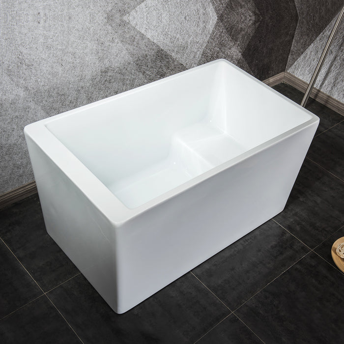 47" Acrylic Flatbottom SPA Freestanding Tub Bathtub White