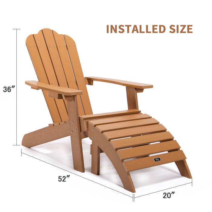 Adirondack Chair Backyard Outdoor Furniture Painted Seating with Cup Holder All-Weather and Fade-Resistant Plastic Wood