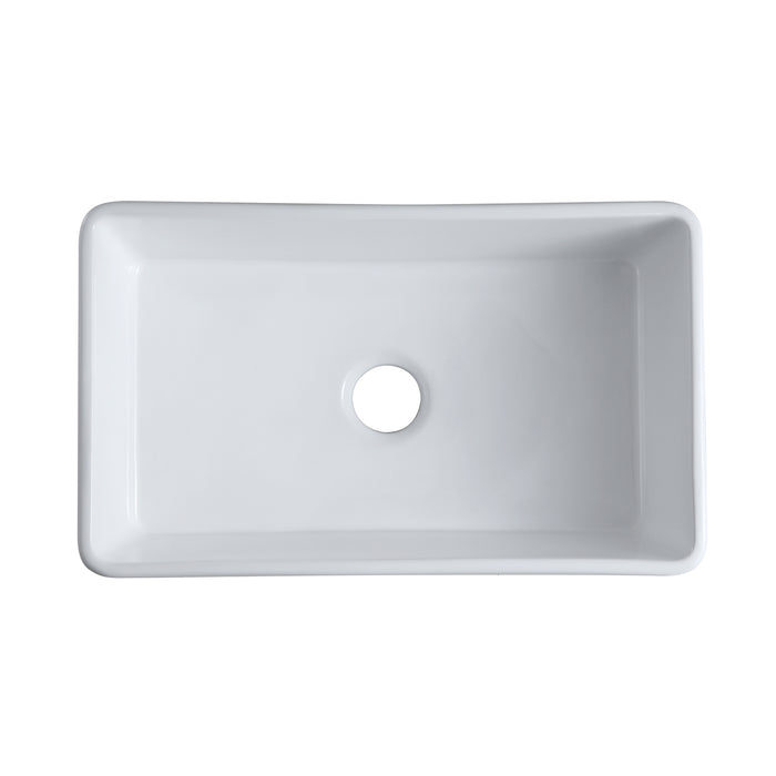 30"L x 18"W Single Bowl Ceramic Farmhouse/Apron Kitchen Sink