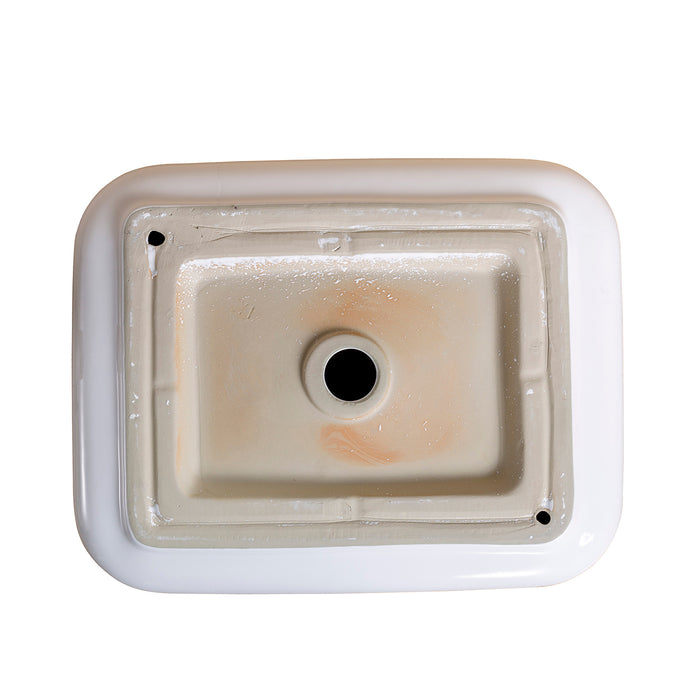 19.63" L x 15.75" W White Ceramic Rectangular Vessel Bathroom Sink