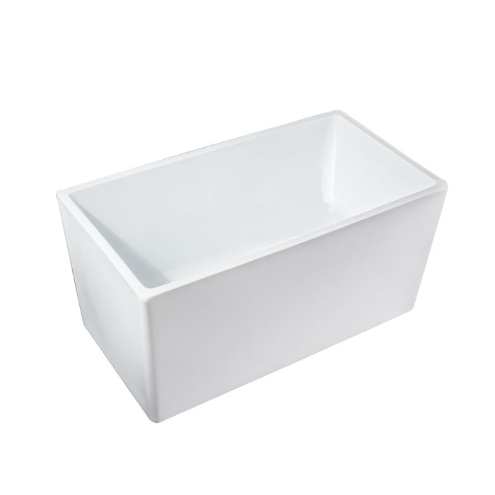 47" Acrylic Flatbottom SPA Freestanding Tub Bathtub White