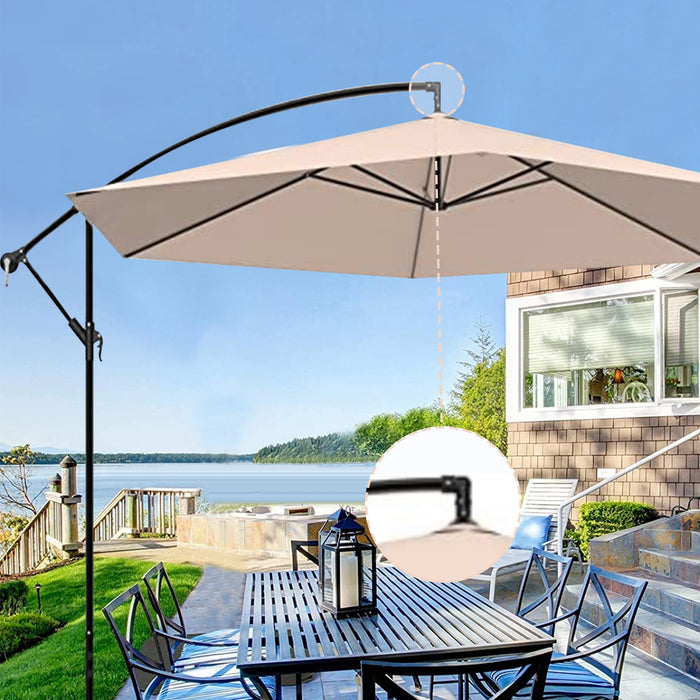 12 FT Outdoor Patio Umbrella Pool Beach Umbrella for Garden Backyard, Champagne