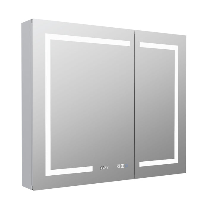 36" W x 30" H Rectangular Frameless Recessed/Surface Mount Medicine Cabinet with Mirror and LED