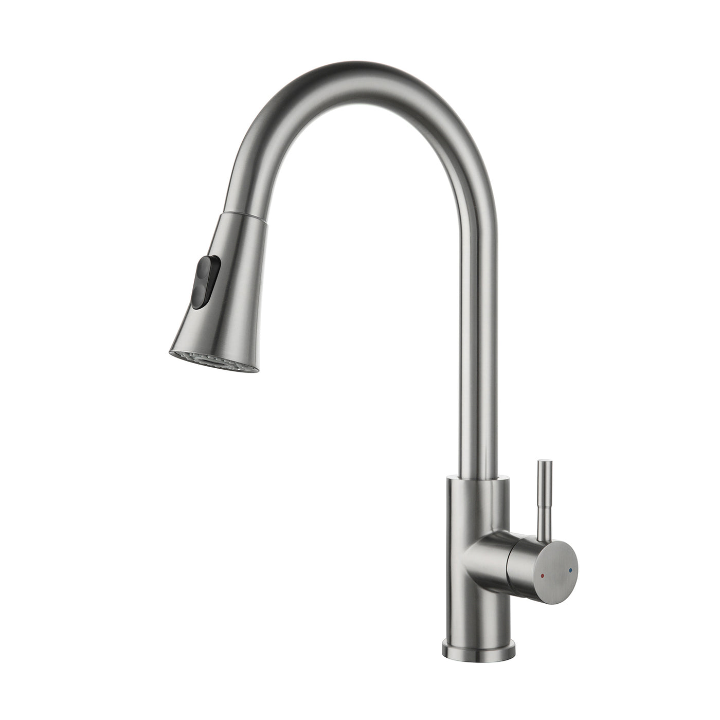 Single-Handle Stainless Kitchen Faucet with Pull Down Sprayer — TopCraft