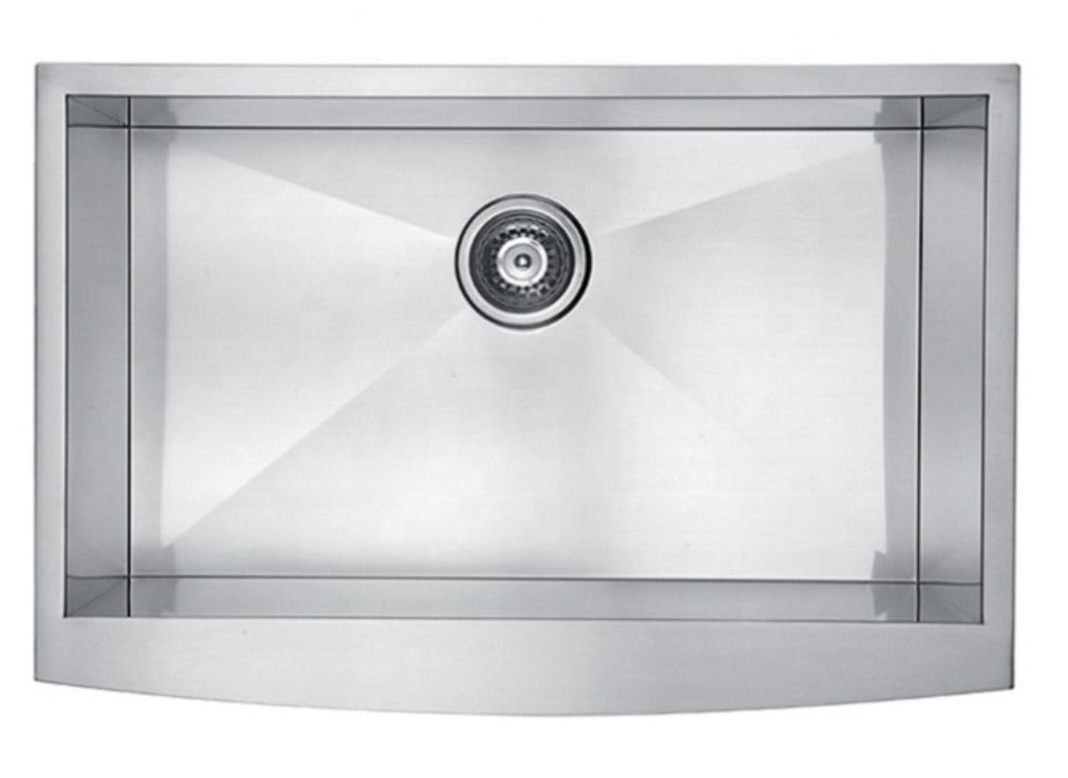 32"x19"x10" Single Bowl Kitchen Sink Undermount Stainless Steel Farmhouse Apron SUS304 Sink