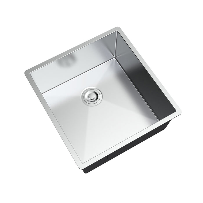 17"x18"x8" Single Bowl Kitchen Sink Stainless Steel Undermount SUS304 Sink Farmhouse Apron with Grid and Strainer