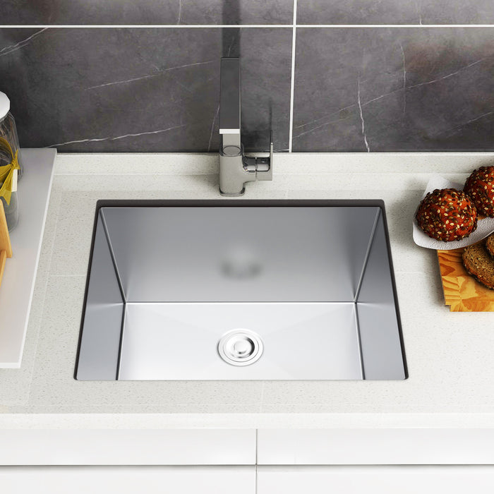 21"x18"x10" Undermount Kitchen Sink Single Bowl Farmhouse Apron SUS304 Sink with Grid and Strainer