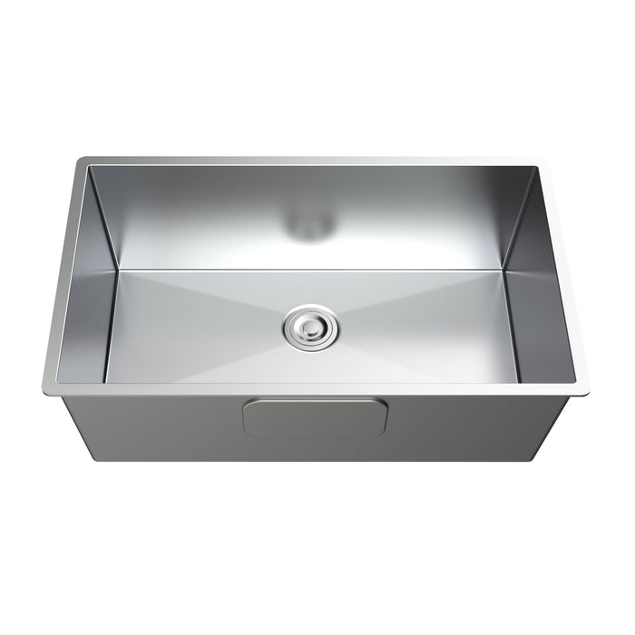 30"x18"x10" Undermount Farmhouse Apron Single Bowl Kitchen Sink SUS304 Sink with Grid and Strainer