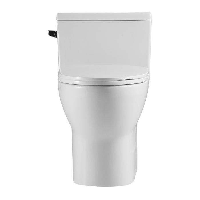 12" Rough-In 1.28 GPF Single Flush Elongated Toilet Flush toilet 1-Piece White, Seat Included