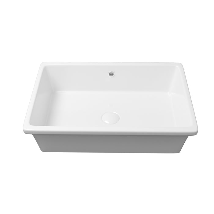 19.63" L x 15.75" W Undermount Bathroom Sink Basin in White Ceramic